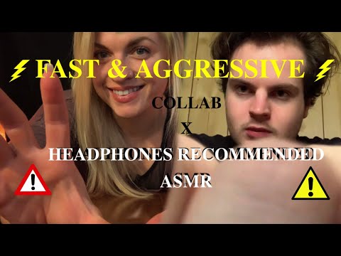⚠️ Ridiculously Fast & Aggressive Tapping and Scratching Collab with Headphones Recommended ASMR  ⚠️