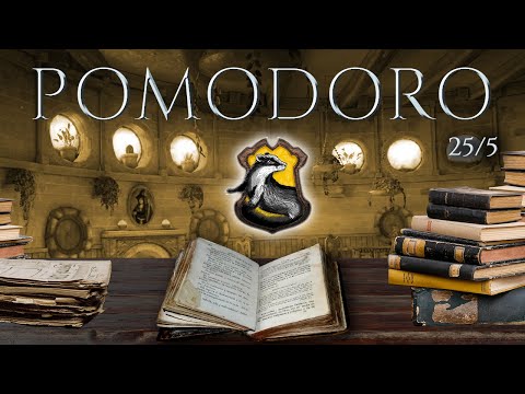 HUFFLEPUFF 📚 POMODORO Study Session 25/5 - Harry Potter Ambience 📚 Focus, Relax & Study in Hogwarts