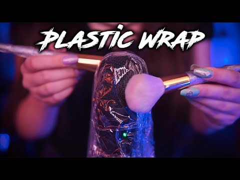 ASMR Plastic Wrap on the Mic 💎 No Talking, Crinkle Sounds, Foam