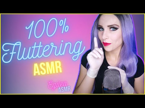 ASMR 100% Fluttering fingers and hands with XS Latex Gloves and oil. (No talking)