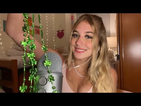 ASMR Green Triggers 🍀 St. Pattys | Tapping, Scratching, Whispering