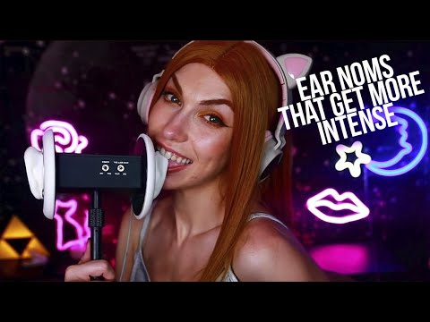 ASMR for Sleep | Ear Noms That Get More Intense As You Watch | Relaxing Breathing and Eye Contact ~