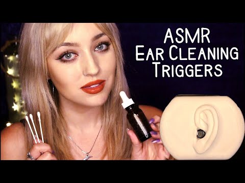ASMR Ear Cleaning Triggers, Ear Tapping, Massaging...