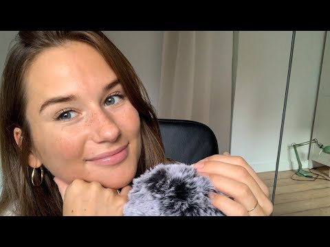 ASMR German Trigger Words With Fluffy Mic Scratching And Handmovements