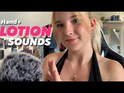 ASMR lotion application with mouth and hand sounds