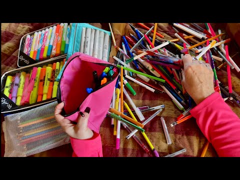 Pen 🖊️pencil ✏️ Rummage! (Whispered~gum chewing) Chit chat about personality types & OCD~ASMR