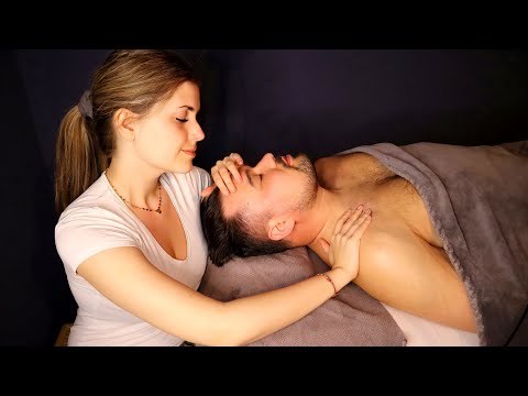 Real Person Massage ASMR | Head & Neck Massage | Hair wash (deutsch/german)