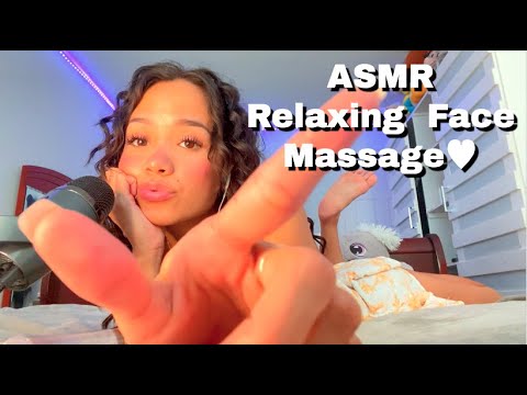 ASMR| RELAXING FACE MASSAGE ♥( FACE TOUCHING/FACE MOISTURIZING)