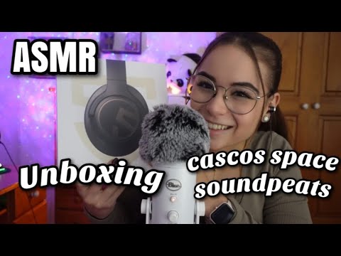 ASMR UNBOXING CASCOS SOUNDPEATS!🎧|Tapping & Talking relajante| ASMR español para dormir - Pandasmr