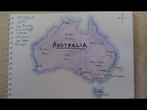 ASMR - Map of Australia - Australian Accent - Chewing Gum & Describing in a Quiet Whisper