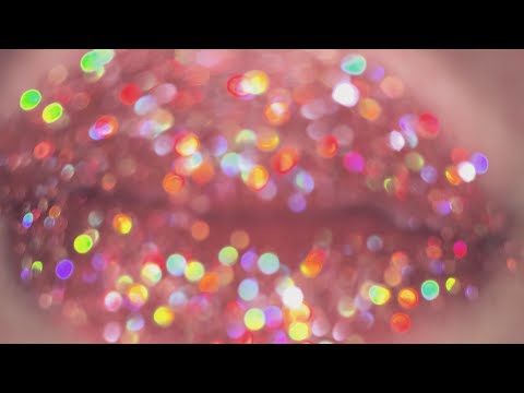 ASMR kissing sounds with holographic lipstick