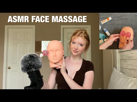 ASMR face massage + skincare