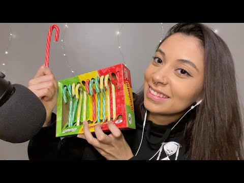 ASMR Wet Mouth Sounds - Candy Cane Eating