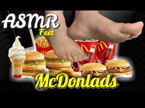 MCDONALDS(No Talking)BIG MAC, FRIES, COKE AND ICE CREAM CONE |ASMR FEET
