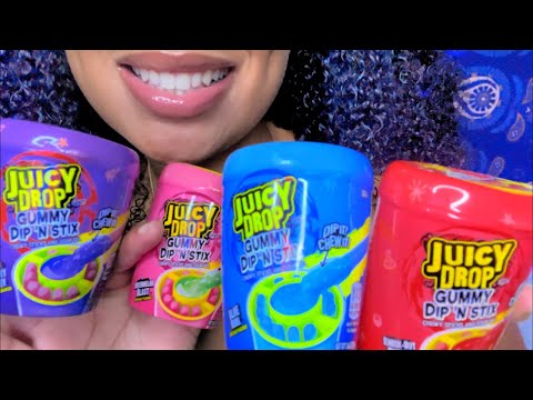 ASMR | Juicy Drop Gummy Dip’N Sticks 👅 Candy