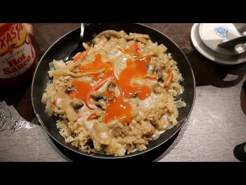 Rice With Mushroom Gravy ASMR Eating Sounds