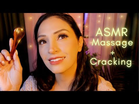 ASMR Head Massage + Neck Cracking | Sweeping, Hammering, Sticks Treatment|