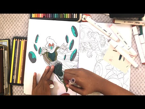 No Talking ASMR - Coloring Timelapse (w/ Satisfying, Mic Scratching Sounds for RELAXATION)