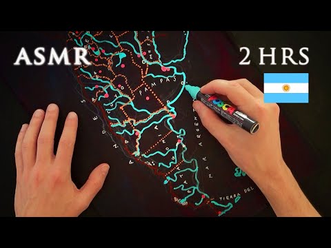 ASMR 2hr Drawing Map of Argentina (And Parts of Neighboring Countries)