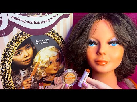 ASMR Vintage Makeup on 1970s Mannequin (Whispered)