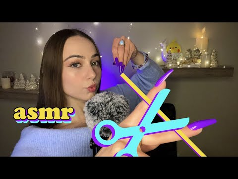 ASMR Layered Plucking, Pulling, Cutting 💜✄ removing stress with invisible sounds + hand movements 💜✄