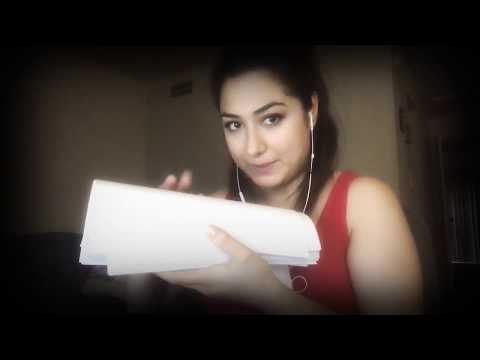 ASMR - Paper flipping, drinking coffee, whispering, and tearing papers