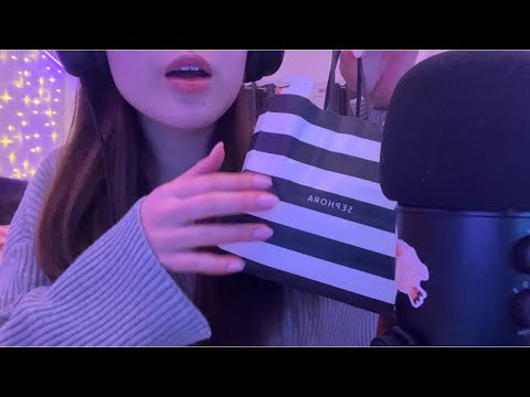 ASMR Sephora and Target haul (taps, scratches, whispers, and more!!)
