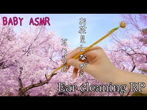 【ASMR】お花見しながら耳かきします。Ear cleaning with cherry-blossom viewing RP【音フェチ】