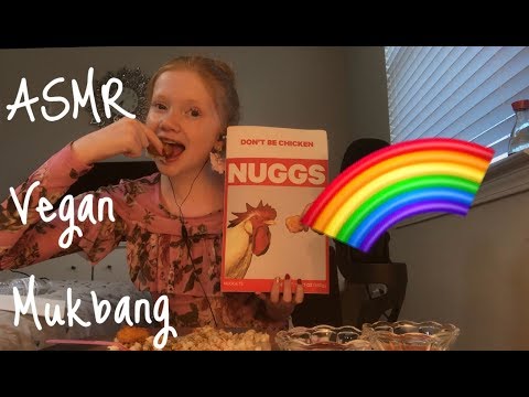 ASMR~ Vegan Mukbang || Nuggs w/ Sticky Rice and Tomatoes 🍅 🍚 🌱