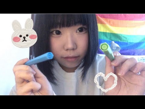 Coloring your face asmr (real camera touching)