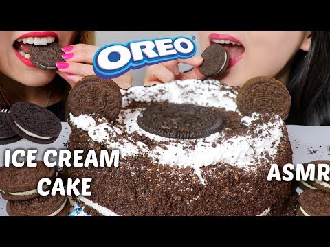 ASMR OREO ICE CREAM CAKE 오레오 아이스크림 케이크 리얼사운드 먹방 アイスクリーム 冰淇淋 Kem cây | Kim&Liz ASMR