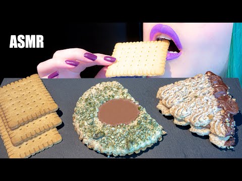 ASMR: NOUGAT CREAM PASTRIES & BUTTER COOKIES | Crunchy Pastries 🍫 ~ Relaxing Eating [No Talking|V] 😻