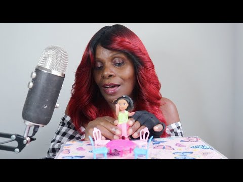 DOING BARBIE'S HAIR DOLL HOUSE TABLE SET FRIENDS COMING OVER ASMR CHEWING GUM SOUNDS