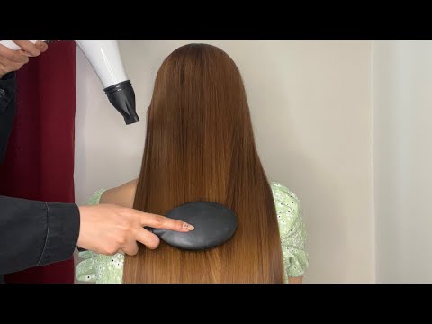 ASMR | Brushing My Friend’s Hair (dry her hair) No Talking