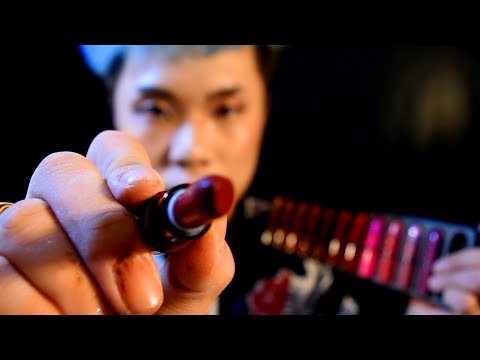 12 Lipsticks & Mouth Sounds 💋 ASMR MAC Swatches: Korean Makeup Roleplay • 메이크업 롤플레이