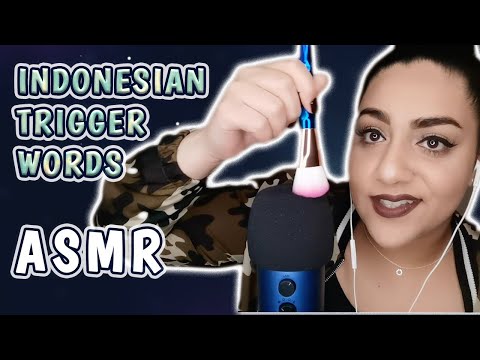 [ASMR] Trigger Words (Indonesian) | Mic brushing and Face Brushing💋🤤