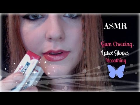 ASMR Chewing Gum With Latex Gloves on Also With Blowing★Tingly🎧
