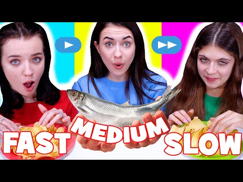 Fast VS Medium VS Slow Eating Challenge Mukbang