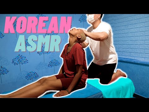 ASMR GIRL MASSAGE | Koren guy performs a massage on a BLACK SUPERMODEL