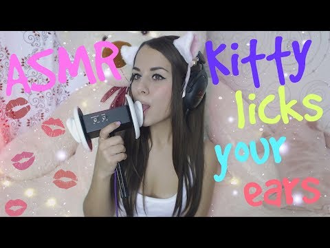 ASMR | Kitty licks your ears | Кошка облизывает твои ушки | ASMR HoneyGirl