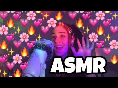 asmr| gum chewing, ‘tuts’, fluffy mic scratching, hand movements 🌈🦋