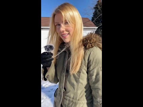 ASMR In The Snow (ft my dog) crunchy sounds, tapping, whispers, silly triggers