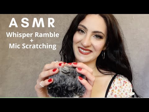 ASMR Fluffy Mic Scratching + Whisper Ramble (Brain Massage, Close Up Whispering)