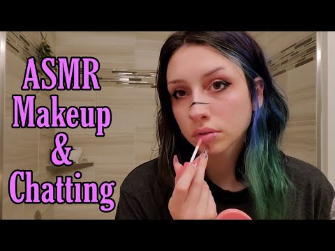 Relaxing Makeup Tutorial & Chatting ASMR | Makeup sounds, whispering, tapping