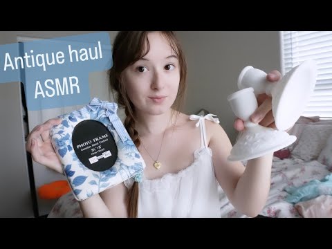ASMR haul (tapping + whispers) ANTIQUE🦢🕯️💐