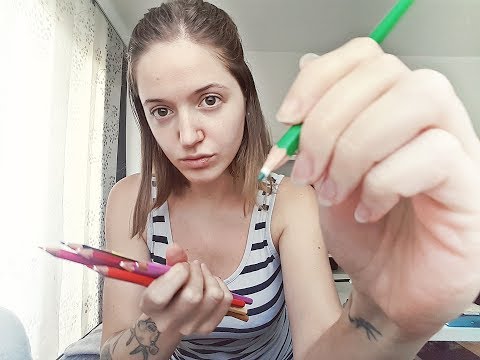 ASMR trigger mix - tapping, counting, tongue clicking, drawing, hand sounds, whispering in german