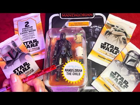 ASMR Star Wars Mandalorian Figure Unboxing + Trading Cards (Whispered)