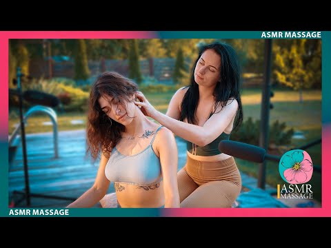 "Two girls by the pool: the art of gentle massage (ASMR)”