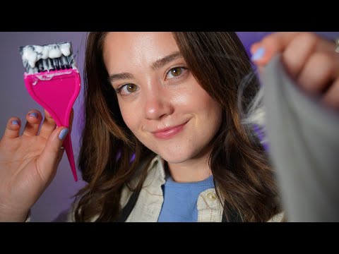 ASMR HAIRCUT & TREATMENT Roleplay! REAL Hair, Brushing & Cutting Sounds, Whispered, Background Noise