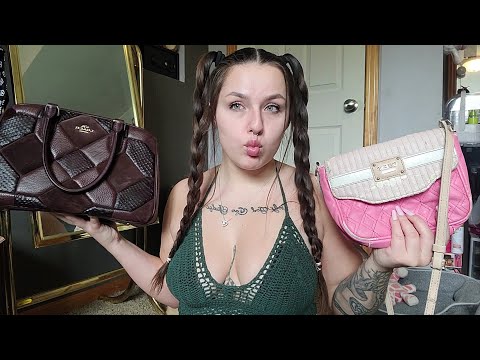 ASMR- Purse Scratching & Tapping (Leather Sounds) W/ Other Triggers!!!!!!!
